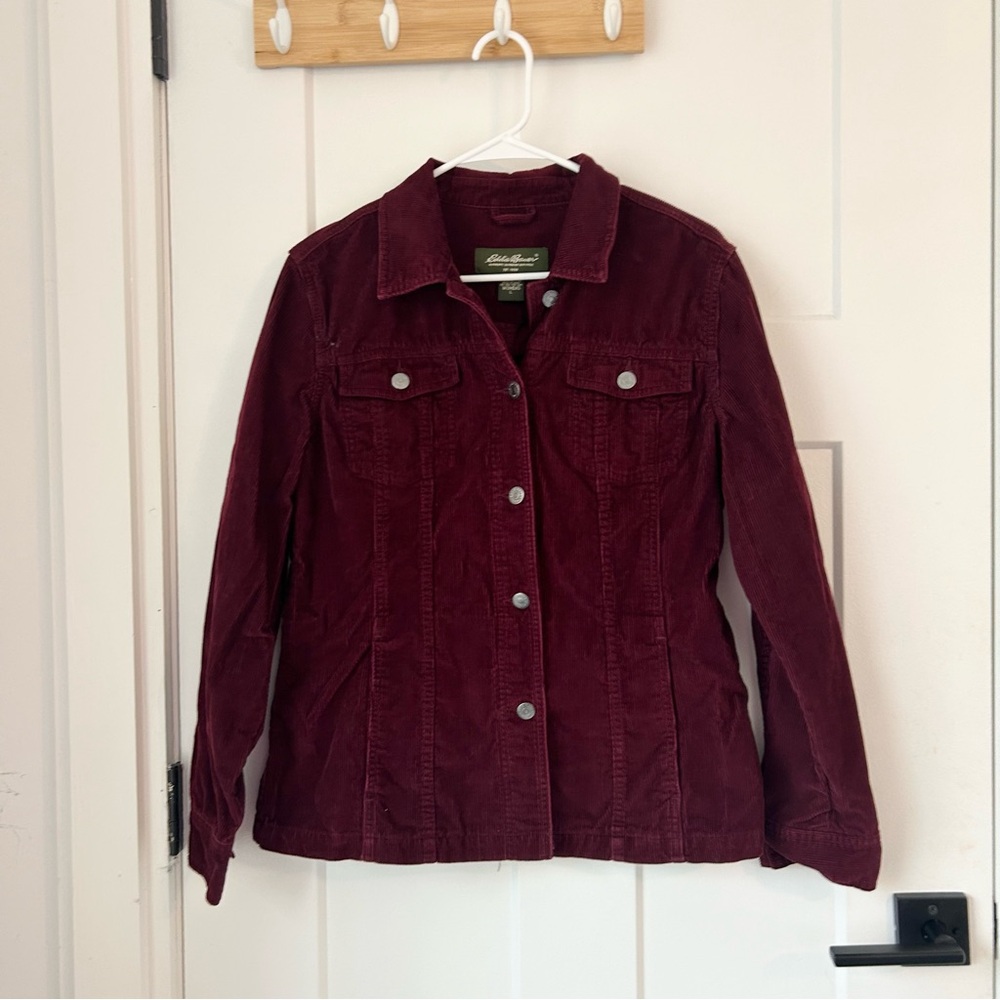 Eddie Bauer Burgundy Jean Jacket shirt